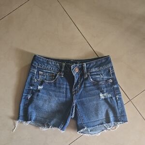 American Eagle Denim Blue Women's Shorts Size 0